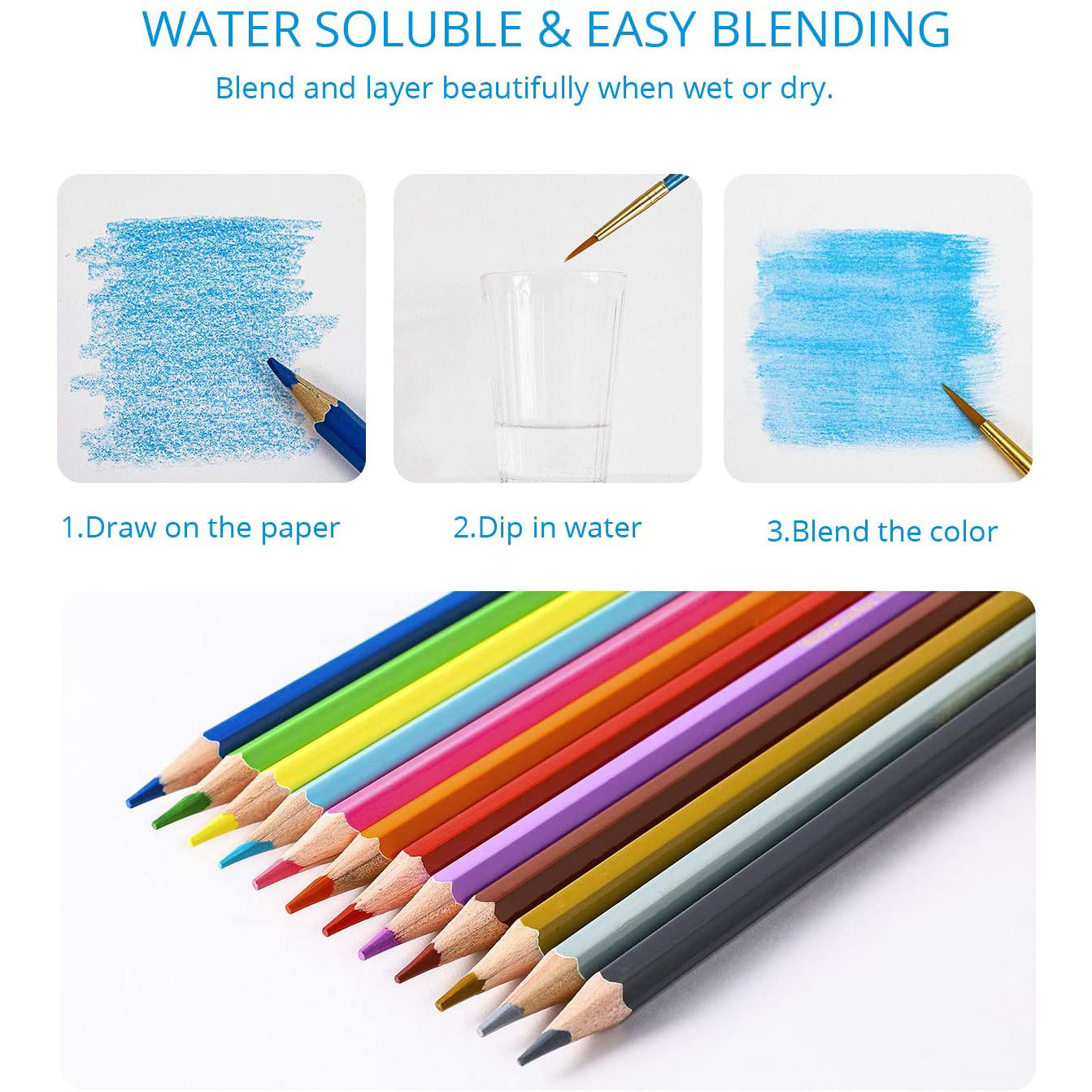 ブリキ箱入り水彩色鉛筆72本