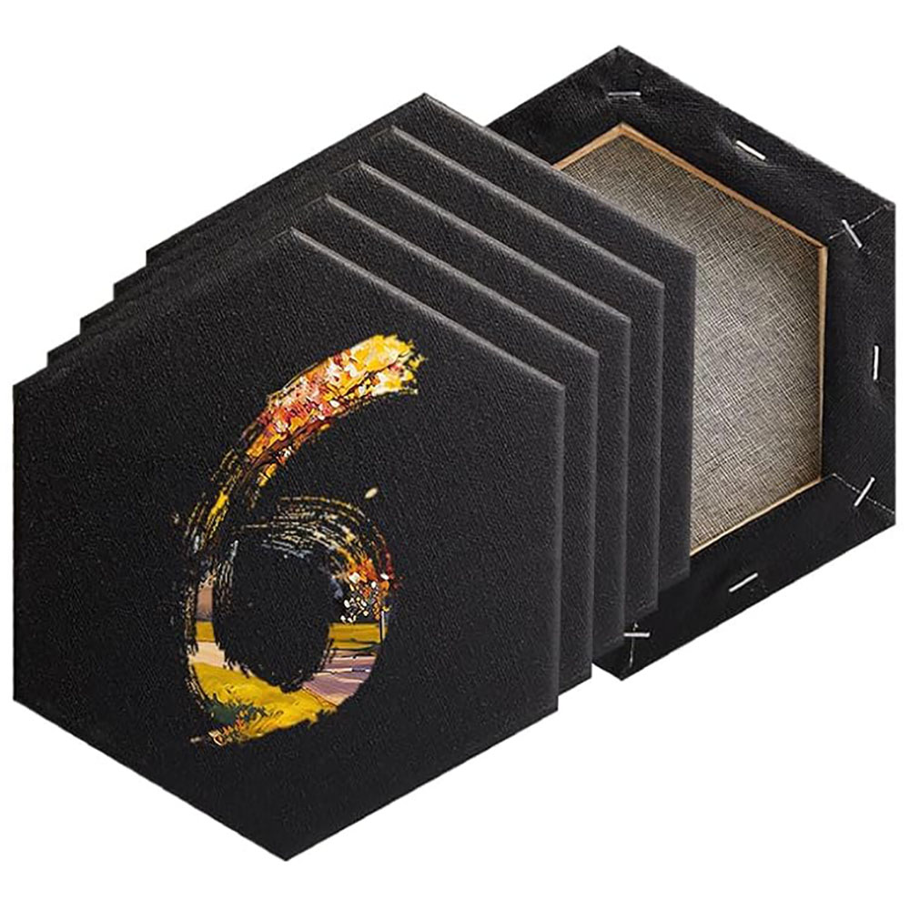 Фигурный черный натяжной холст